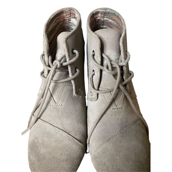 Toms Wedge Bootie in Cream Tan - Picture 8 of 9